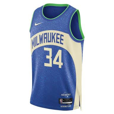 Nike Nba Milwaukee Bucks Giannis Antetokounmpo Authentic City Edition Jersey