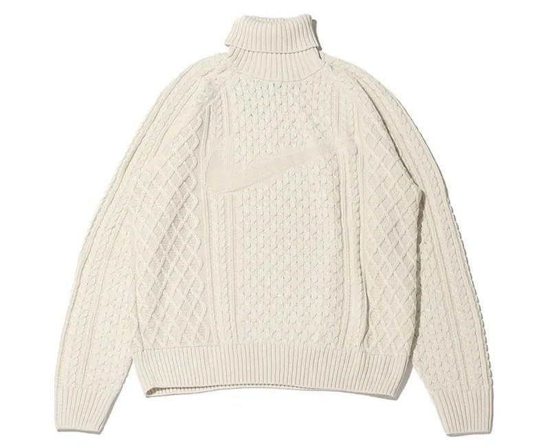 Nike Life Cable Knit Turtleneck Sweater “White”