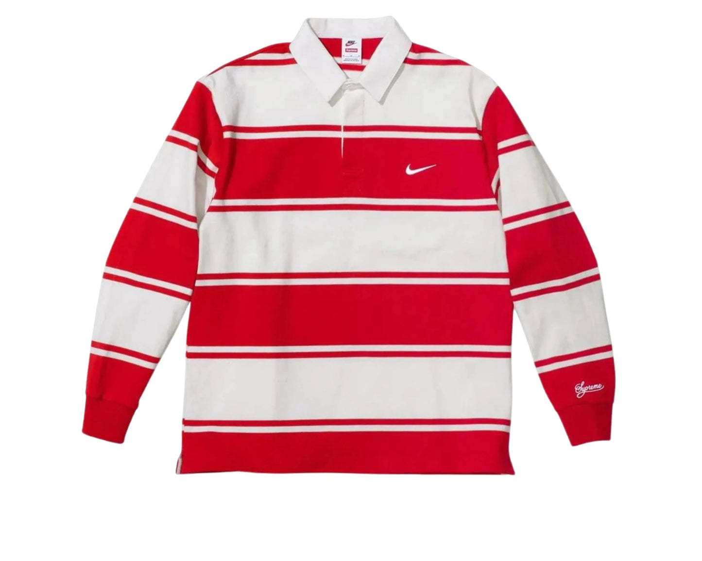 Nike x Supreme Stripe Rugby Shirt “Red”
