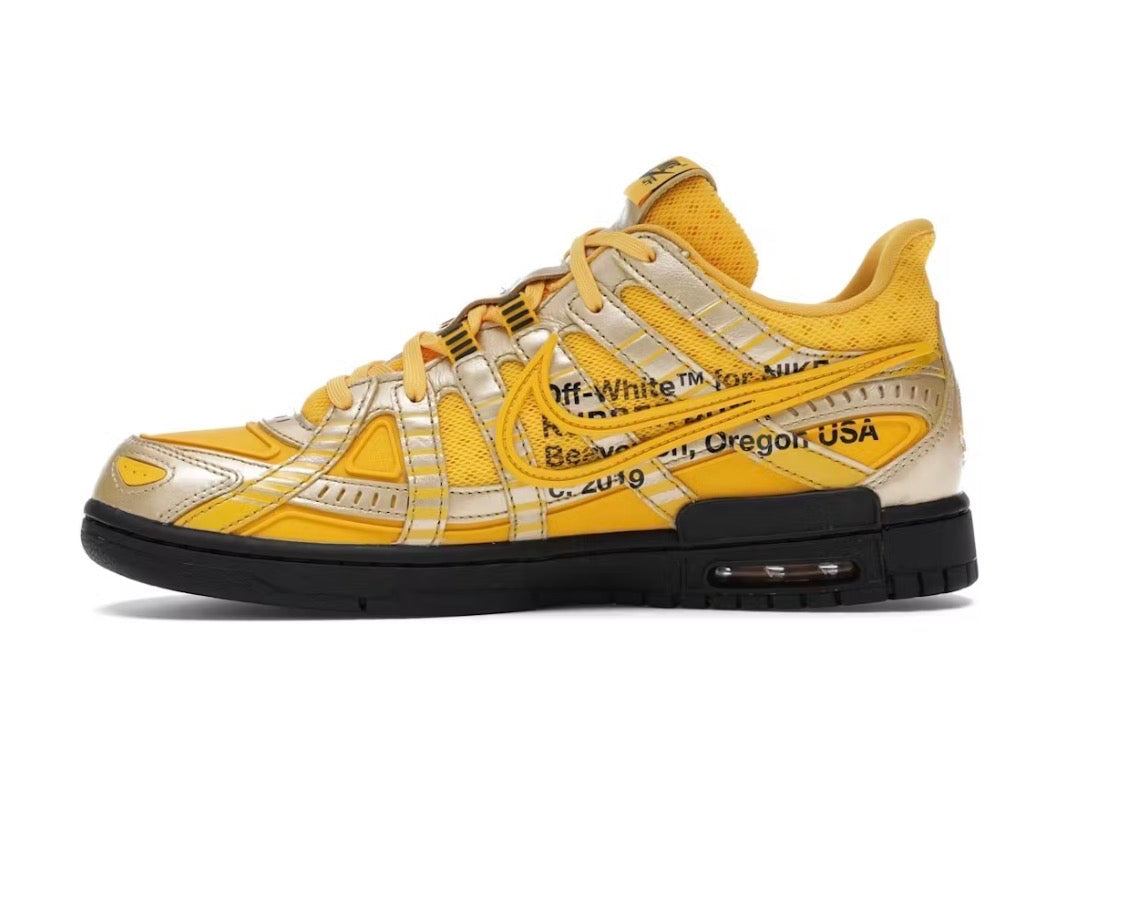 Nike Air Rubber Dunk x Off-White 'University Gold'