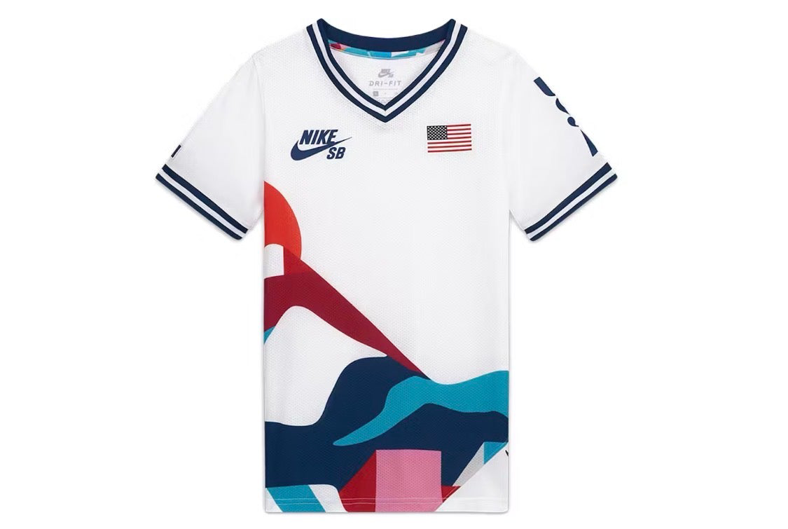 Nike SB x Parra USA Federation T-Shirt “White Navy” Kid
