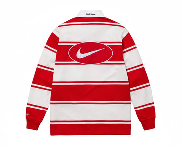 Nike x Supreme Stripe Rugby Shirt “Red”