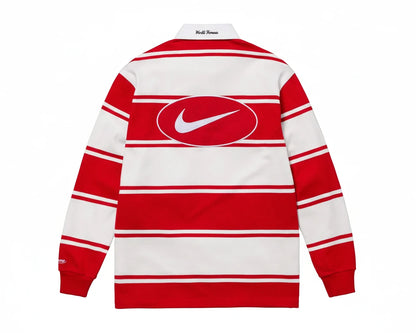 Nike x Supreme Stripe Rugby Shirt “Red”