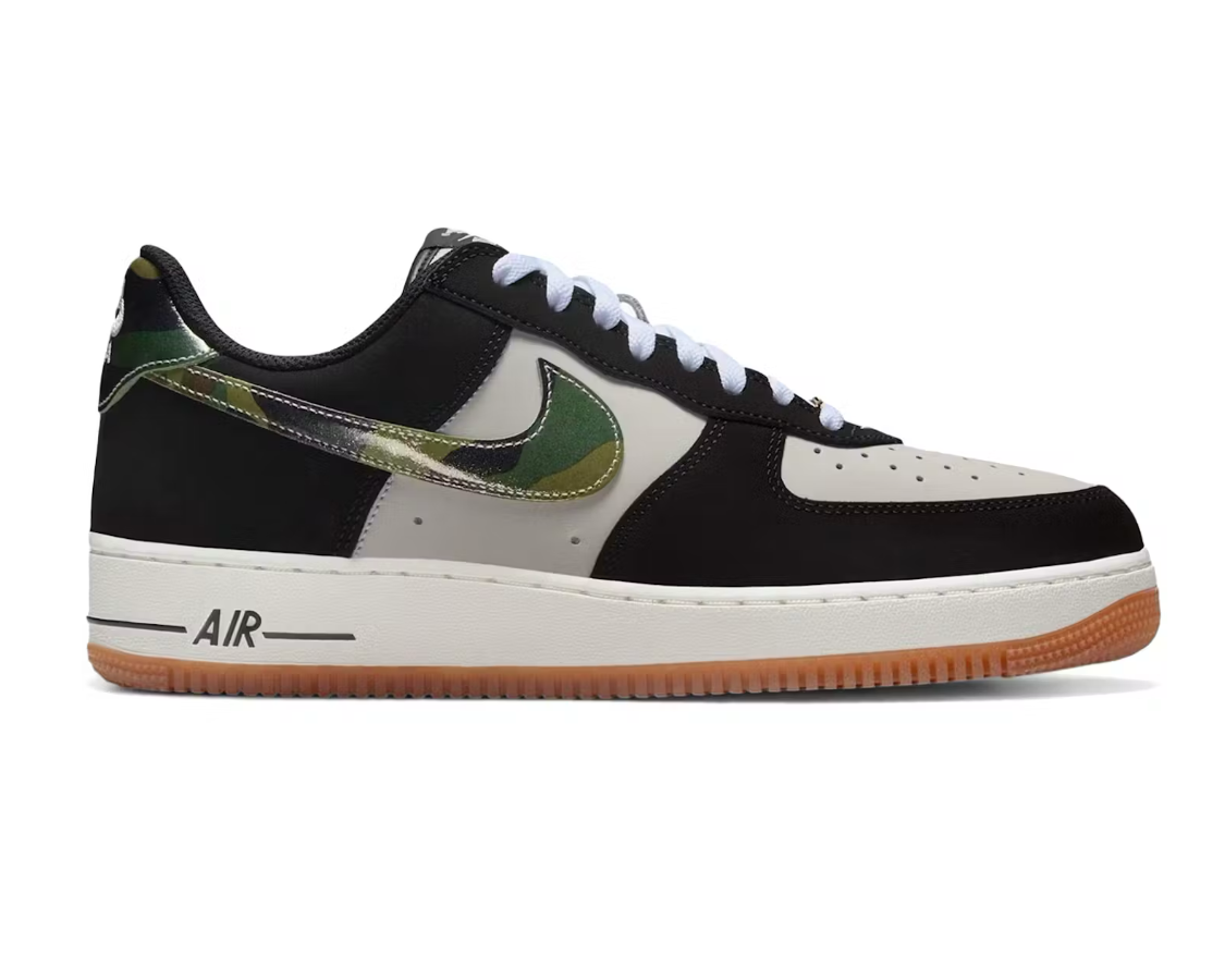 Nike Air Force 1 Low 'Black Patent Camo Swoosh'